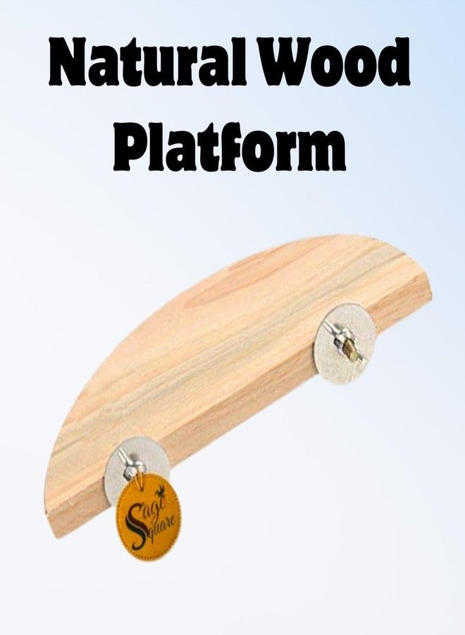 Sage Square Natural Wood Semi Platform 8.5 Inche - A Perfect Perch & Playground for Your Feathered Friend,Promote Physical & Mental Well-Being, Create a Natural Habitat for Your Beloved Bird - Image 2